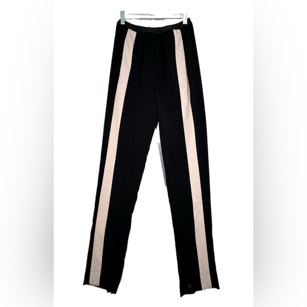 BCBGMaxAzria Black and Cream Straight Leg Pants-medium